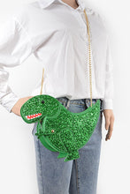 Load image into Gallery viewer, Glitter Dinosaur Iconic Swing Bag
