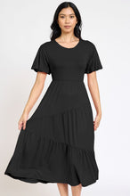 Load image into Gallery viewer, Solid Diagonal Tiered Flowy Dress

