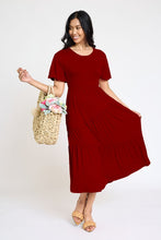 Load image into Gallery viewer, Solid Diagonal Tiered Flowy Dress
