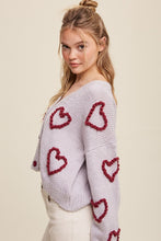 Load image into Gallery viewer, Lots of Love Knit Copped Heart Cardigan
