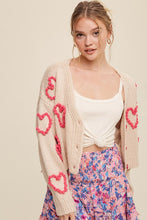 Load image into Gallery viewer, Lots of Love Knit Copped Heart Cardigan
