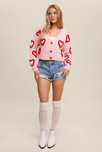 Load image into Gallery viewer, Lots of Love Knit Copped Heart Cardigan
