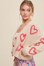 Load image into Gallery viewer, Lots of Love Knit Copped Heart Cardigan
