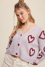 Load image into Gallery viewer, Lots of Love Knit Copped Heart Cardigan
