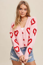 Load image into Gallery viewer, Lots of Love Knit Copped Heart Cardigan
