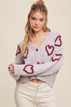 Load image into Gallery viewer, Lots of Love Knit Copped Heart Cardigan
