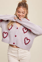 Load image into Gallery viewer, Lots of Love Knit Copped Heart Cardigan
