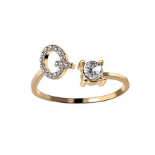 Load image into Gallery viewer, Womens New Design Adjustable 26 Initial Letter Ring Fashion Simple Elegant Jewelry

