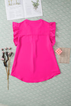 Load image into Gallery viewer, Ruffled Notched Cap Sleeve Blouse
