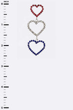 Load image into Gallery viewer, Patriot Color Rhinestone Heart Drop Earrings
