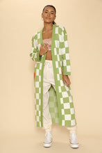 Load image into Gallery viewer, Long Knit Checkered Cardigan
