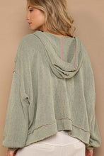 Load image into Gallery viewer, Round Neck Balloon Sleeve Hooded Knit Top
