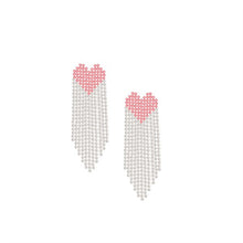 Load image into Gallery viewer, HEART TASSEL EARRINGS
