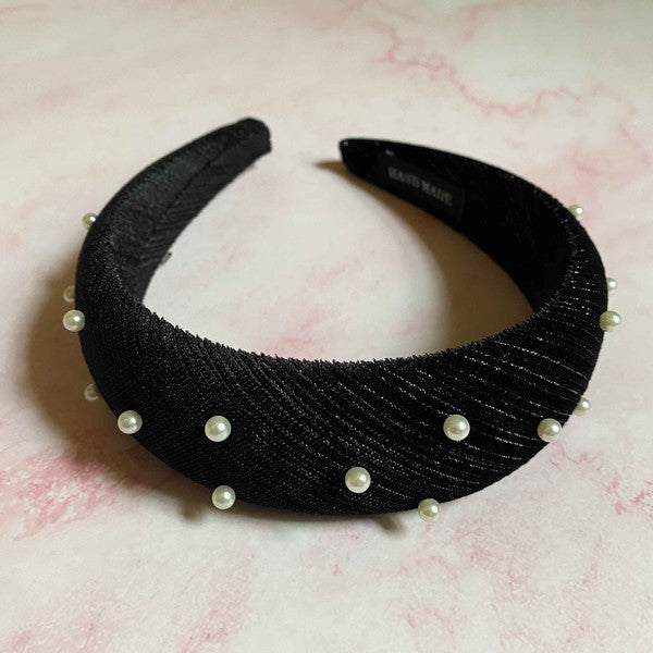 Silky Velvet Pearl Headband