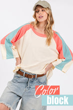 Load image into Gallery viewer, SAGE + FIG Color Block Curved Hem T-Shirt
