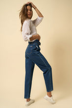 Load image into Gallery viewer, High Rise Flap Waisted Relaxed Jeans
