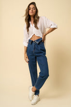 Load image into Gallery viewer, High Rise Flap Waisted Relaxed Jeans
