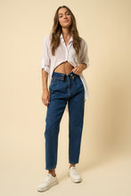 Load image into Gallery viewer, High Rise Flap Waisted Relaxed Jeans
