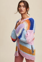 Load image into Gallery viewer, Hand Knit Multi Striped Cardigan
