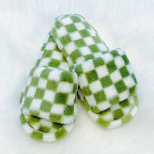 Load image into Gallery viewer, Luxe Lounge Checker Cozy Slippers
