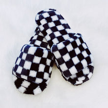 Load image into Gallery viewer, Luxe Lounge Checker Cozy Slippers
