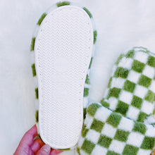 Load image into Gallery viewer, Luxe Lounge Checker Cozy Slippers
