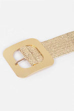 Load image into Gallery viewer, Square Buckle Coated Faux Straw Belt
