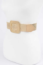 Load image into Gallery viewer, Square Buckle Coated Faux Straw Belt
