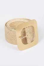 Load image into Gallery viewer, Square Buckle Coated Faux Straw Belt
