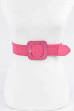 Load image into Gallery viewer, Square Buckle Coated Faux Straw Belt
