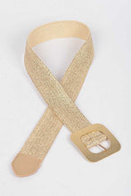 Load image into Gallery viewer, Square Buckle Coated Faux Straw Belt
