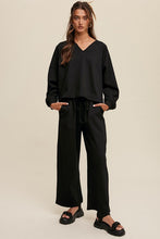 Load image into Gallery viewer, V-neck Sweatshirt and Pants Set
