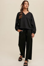 Load image into Gallery viewer, V-neck Sweatshirt and Pants Set
