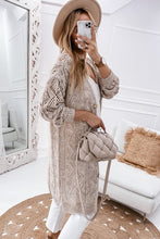 Load image into Gallery viewer, Eyelet Sweater Button Cream Black Pink Cardigan
