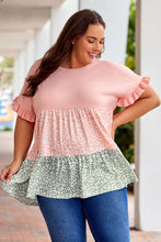 Load image into Gallery viewer, Plus Size Leopard Tiered Blouse
