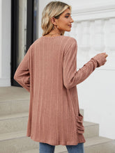 Load image into Gallery viewer, Pocketed Open Front Long Sleeve Cardigan
