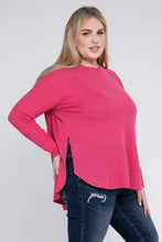 Load image into Gallery viewer, Plus Melange Baby Waffle Long Sleeve Top
