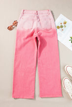 Load image into Gallery viewer, Pink Scattering Rhinestone Gradient Denim Pants
