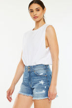 Load image into Gallery viewer, Kancan Full Size High Rise Raw Hem Denim Shorts
