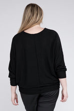 Load image into Gallery viewer, Plus Ribbed Batwing Long Sleeve Boat Neck Sweater
