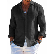 Load image into Gallery viewer, Men&#39;s Long Sleeve Loose Solid Color Lapel Button Top
