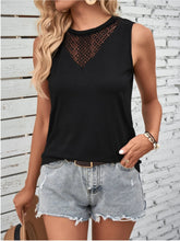 Load image into Gallery viewer, Lace Detail Round Neck Tank
