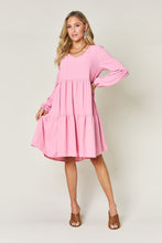 Load image into Gallery viewer, Double Take Full Size V-Neck Balloon Sleeve Tiered Dress
