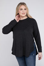 Load image into Gallery viewer, Plus Melange Baby Waffle Long Sleeve Top
