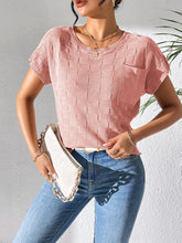 Load image into Gallery viewer, Round Neck Short Sleeve Knit Top
