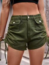 Load image into Gallery viewer, Drawstring Denim Shorts with Pockets
