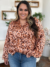Load image into Gallery viewer, Double Take Full Size Printed Ruffle Trim Balloon Sleeve Shirt

