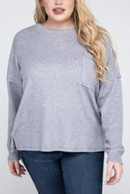 Load image into Gallery viewer, Plus Ribbed Brushed Melange Hacci Sweater
