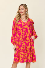 Load image into Gallery viewer, Double Take Full Size Printed Ruffle Hem Dress with Pocket
