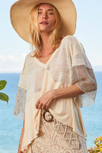 Load image into Gallery viewer, POL V-Neck Crochet Patch Knit Top
